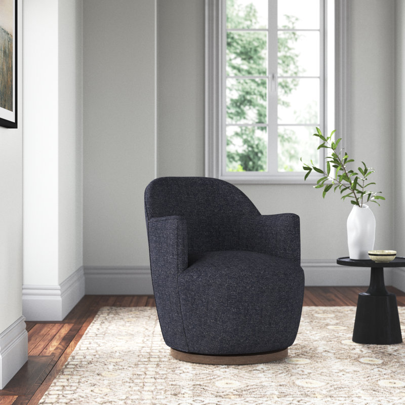 Corson Swivel Accent Chair, Thames Slate Boucle