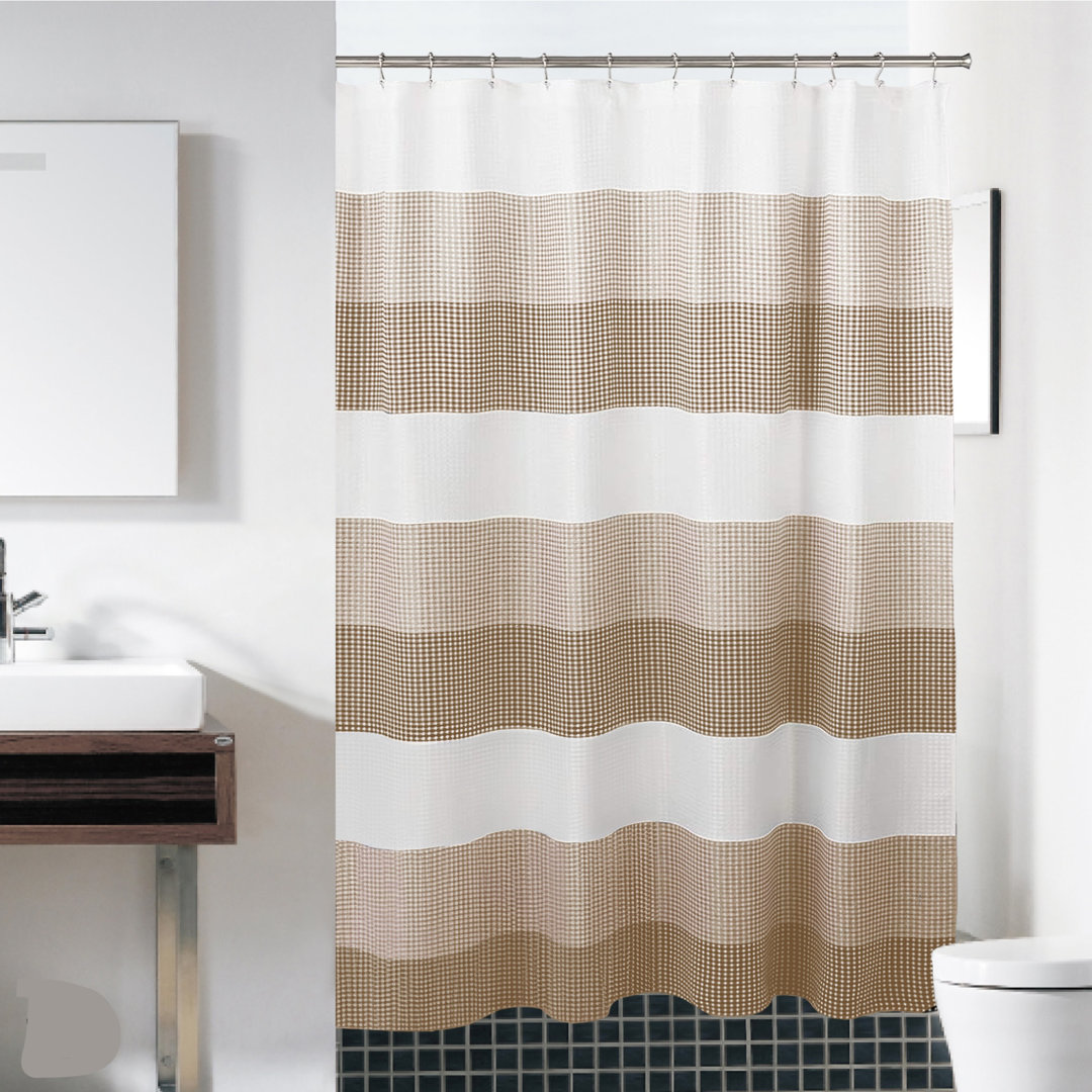Waffle Weave Shower Curtains for Bathroom Clearance Textured 70" x 72" Bath Curtains Shower Curtain Wade Logan® 
