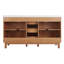 Meuble-lavabo double lavabo de 150 cm avec lavabo en résine SMC, caisson en MDF avec pieds en bois massif, charnières à fermeture douce et système de tiroirs dissimulés pour le rangement de la salle de bain.