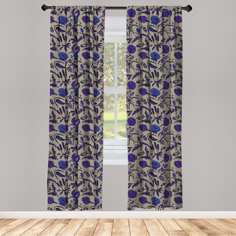 Paire de rideaux semi-transparents avec passe-tringle, 28 po x 95 po