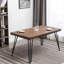 Ensemble de salle à manger 6 pièces avec table en pin rustique, base en métal, chaises rembourrées et banc pour une décoration intérieure élégante-1626974765