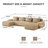 146" Sophisticated U-Shaped Modular Sectional Sofa for Living Room, Flannelette Fabric, Oversized 4-Seater Couch with Deep Seat, Boneless Design, Movable Ottoman, Buckle Connection, Anti-Slip, No Assembly Required, Light Camel-1704050400-1711049549