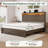 Queen Size Storage Bed with Multi-Function Headboard, Space Saving Design, Brown-186564643-192090347