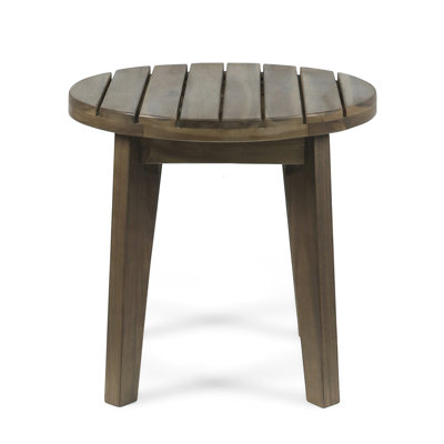 Outdoor 16" Acacia Wood Side Table