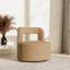 Chaise d'appoint Teddy avec dossier ouvert, base rotative à 360 °-1041470719