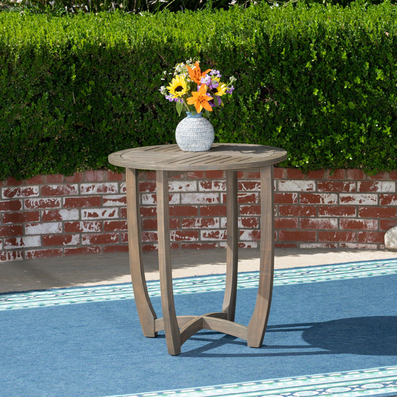 Table en bois 27,5 po en gris - décor de style rustique confortable