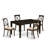 5 Piece Dining Table Set for 4 Includes a Rectangle Kitchen Table and 4 Linen Fabric Kitchen Dining Chairs, 36x60 Inch, Cappuccino-559805373-564534189-618239779