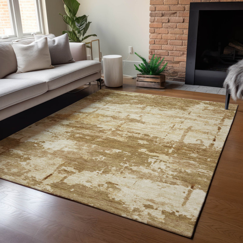 Machine Washable Indoor/Outdoor Earleville ACN2362 Abstract Rug, Rectangle 10' x 14'