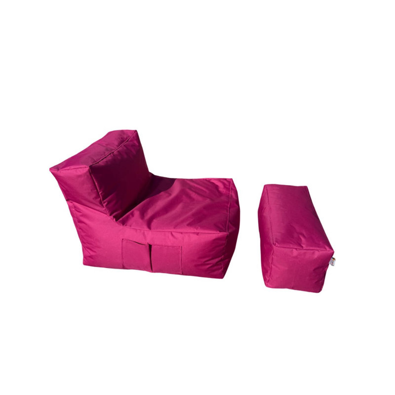 Ensemble de 2 fauteuils à billes Cozy, rose, 29,5 po x 27,6 po x 37,4 po | 100% polyester, tissu imperméable, rembourrage en billes de styromousse recyclées | Housse zippée amovible | Parfait pour les chambres d'enfants et les espaces de détente