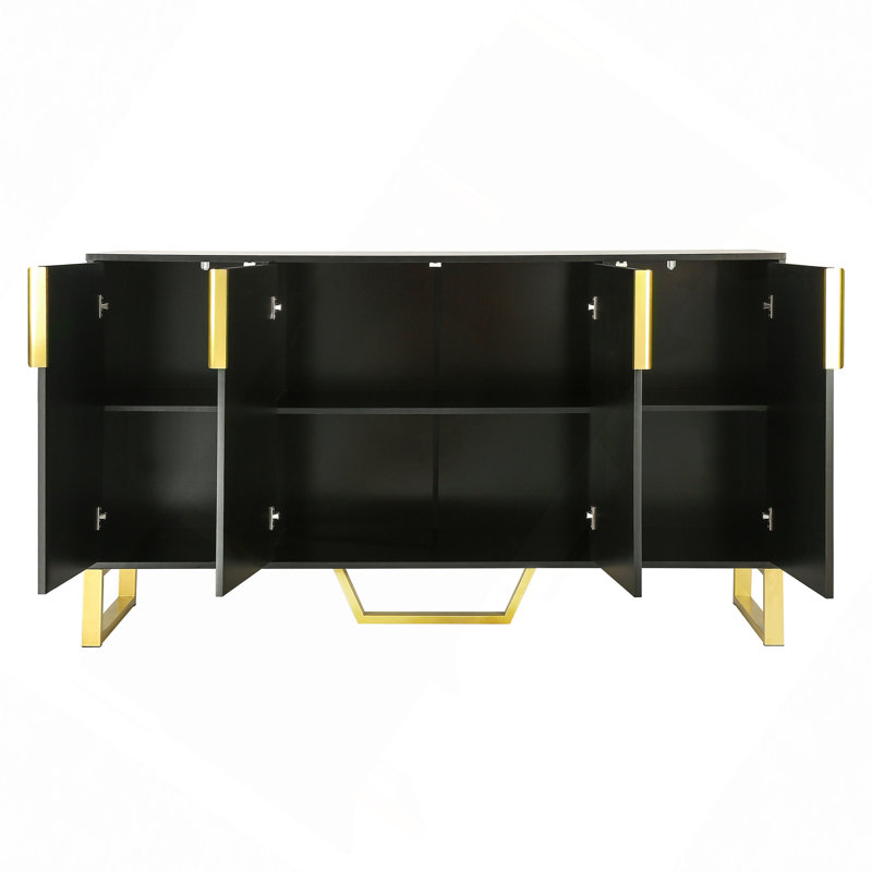 Armoire de rangement, Noir et or