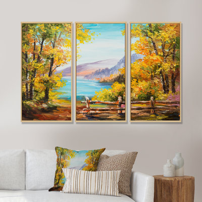 " Mountain Lake In The Fall " 3 - Pieces