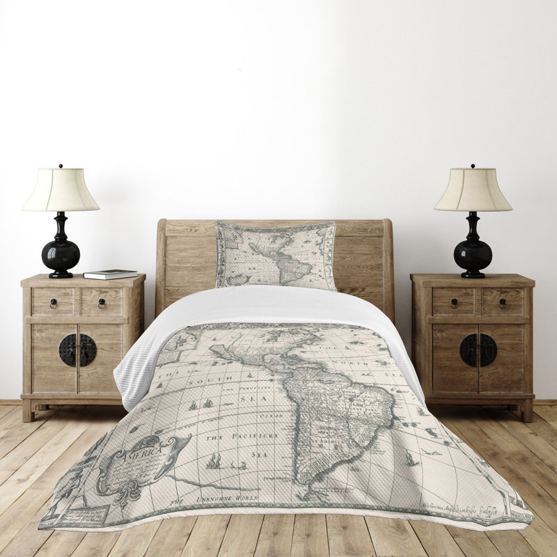 Twin White Quilted Bedspread Set with Pillow Sham