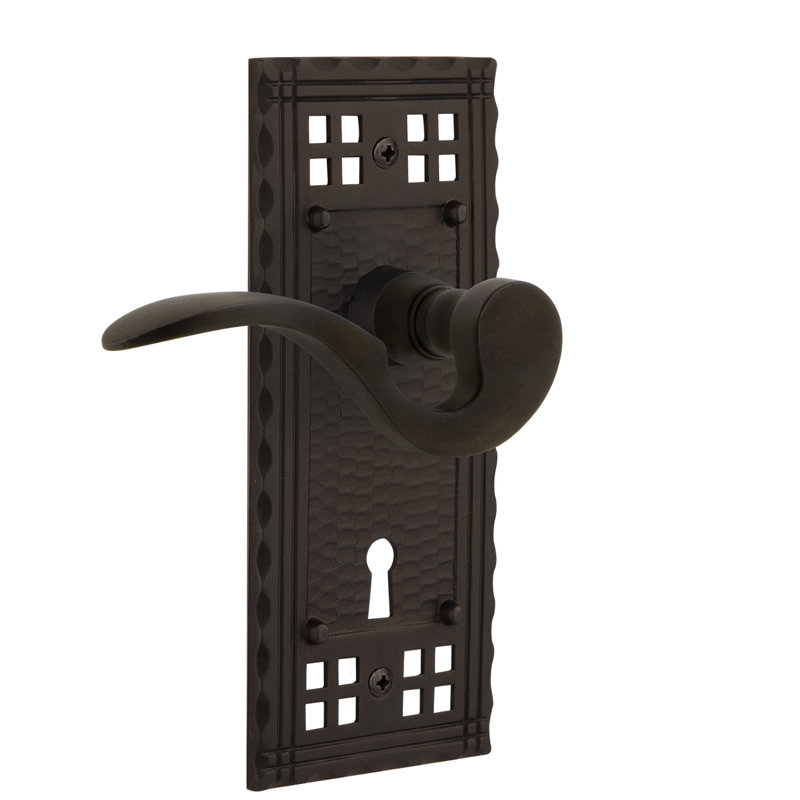 Craftsman Plate Privacy (Bed & Bath) with Decorative Keyhole and Manor Lever, 2.75", Oil-Rubbed Bronze