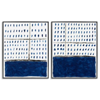 «Abstract Indigo Block Room 2 PC», ensemble de giclées par Michael Willett