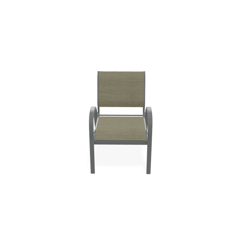 Aruba 1 Outdoor Dining Armchair, Textured Graphite, Bristol Taupe Sunbrella®