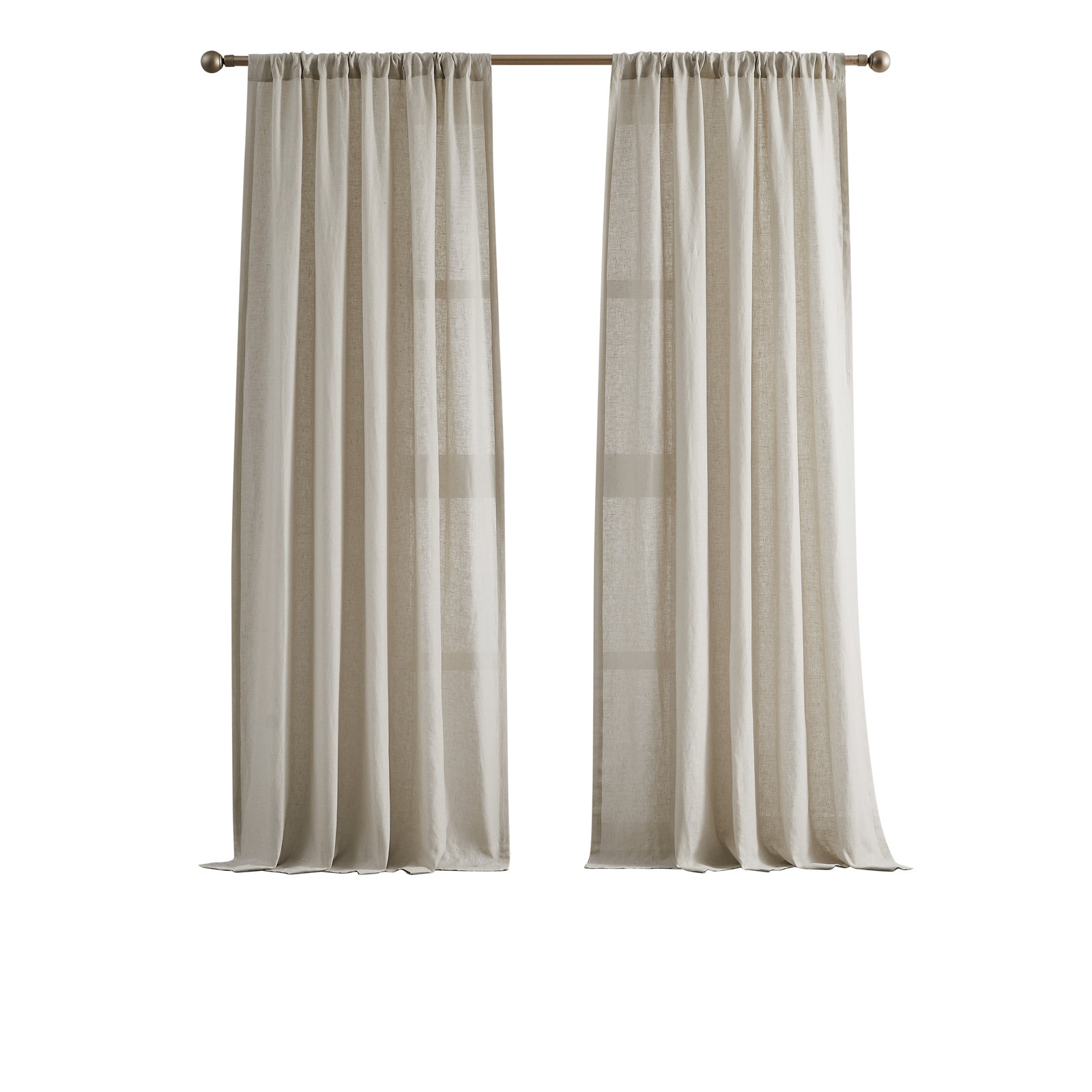 Linen Room Darkening Curtain Panel, Natural, 50 x 108