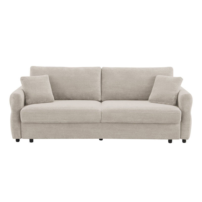 Haran Fabric Pull-Out Sleeper With Storage, Beige