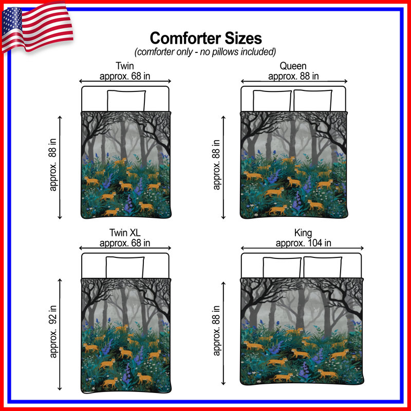 Lions In Misty Forest Comforter, Twin