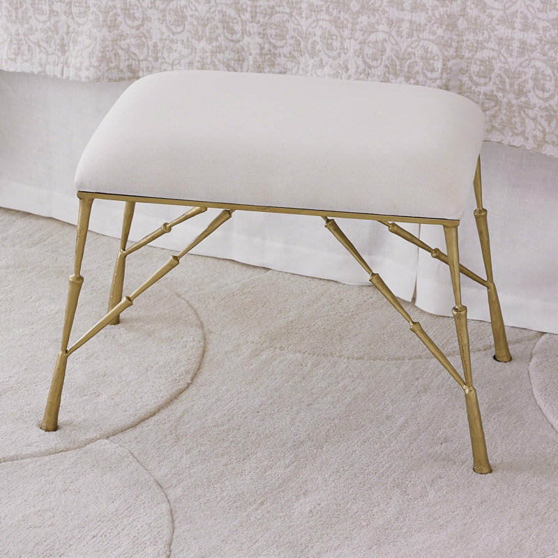 Antique Brass Bench with Muslin Cushion