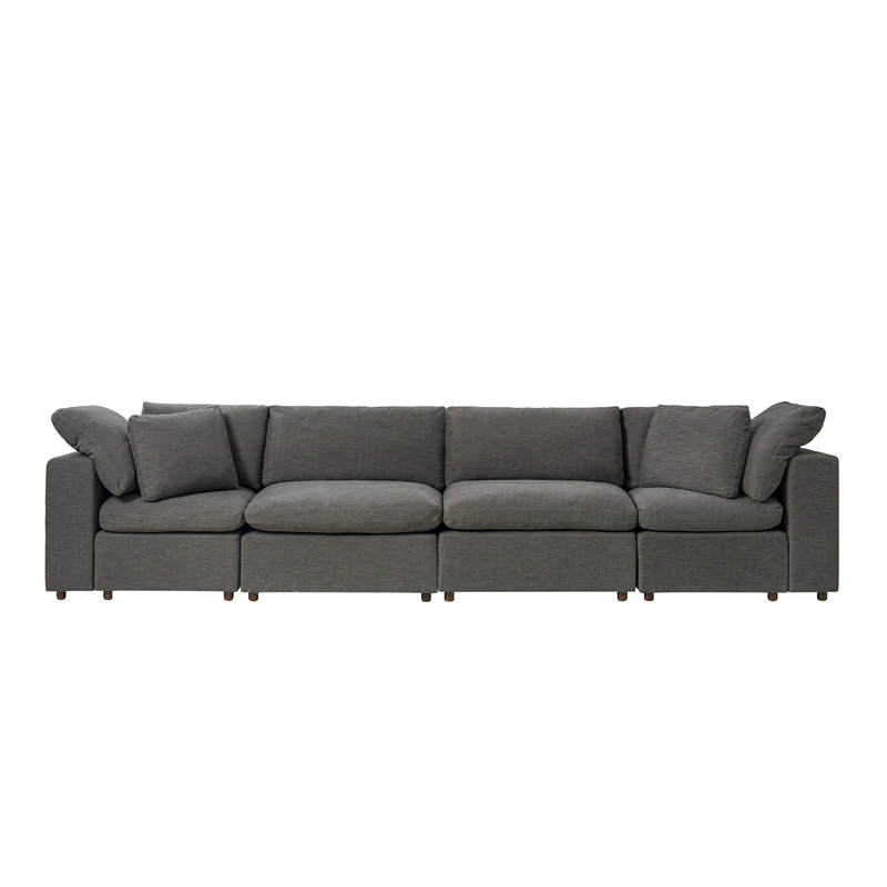 Canapé modulaire rembourré Alberto, Gray Polyester