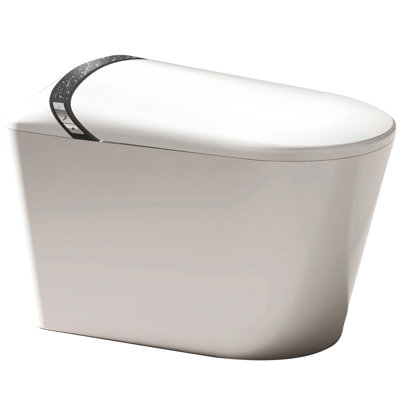 Elongated Smart Toilet With Bidet, Auto Open/Close Seat, Foot Kick Feature, 1.28 Flushing, Led Display, Night , And Warm Water For Bathroom Use