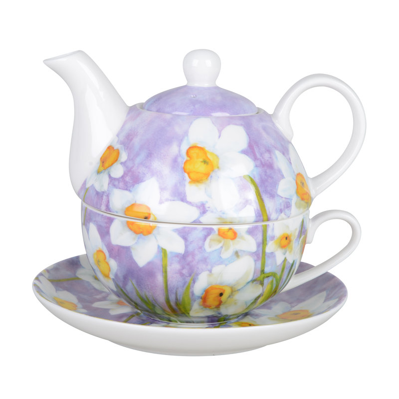 Ensemble de thé en porcelaine jonquille pour un ensemble