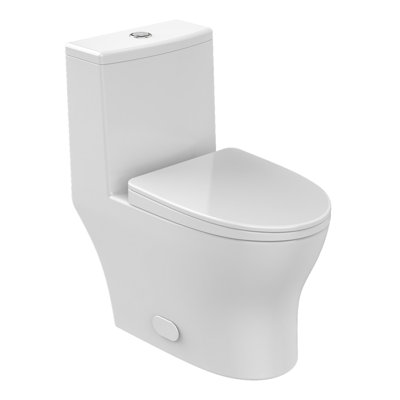 Toilette allongée une pièce à double chasse avec hauteur de siège confortable (siège inclus)