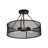 3-Light Matte Black Drum Farmhouse Semi-Flush Mount