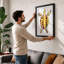Turtle in Geometric Mosaic Botanical 1 Piece Single Picture Frame Wall Art-136653936-136653938
