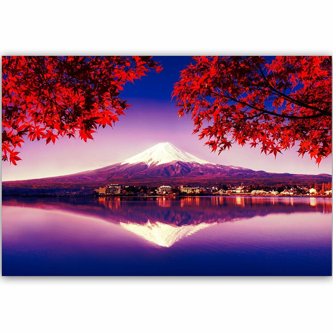 Leinwandbild Mount Fuji und See