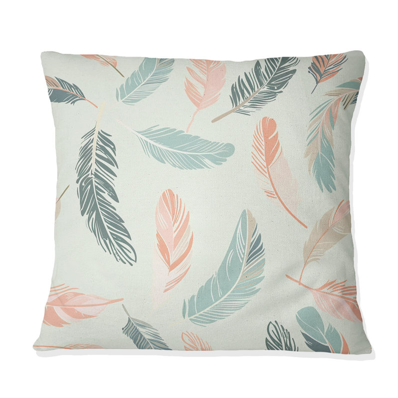 Coussin lombaire bohème rose et vert I, H 16 po x l 16 po, Carrée