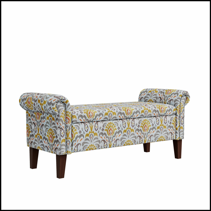 Repose-pieds avec rangement Conrad, Yellow Floral