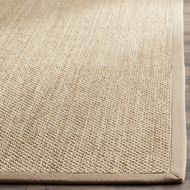 Benevides Natural Fiber Sisal Pile Solid Color Rug, Square 11'