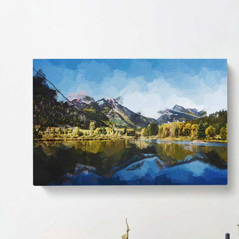 Alpine Lake in Colorado in Abstract - Wrapped Canvas, 50cm H x 76cm W x 3cm D