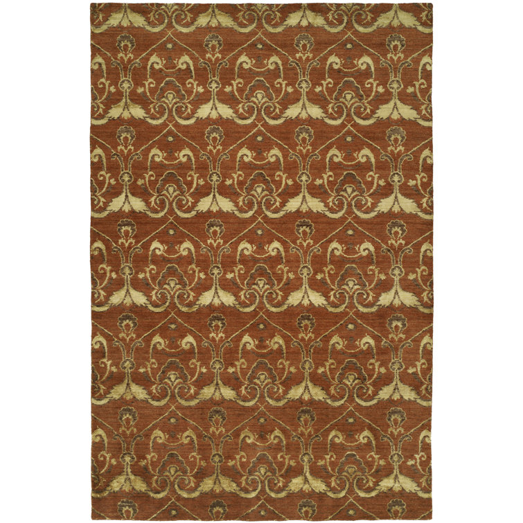 Ikat dumraon orange/jaune Tapis décoratif tissé à la main