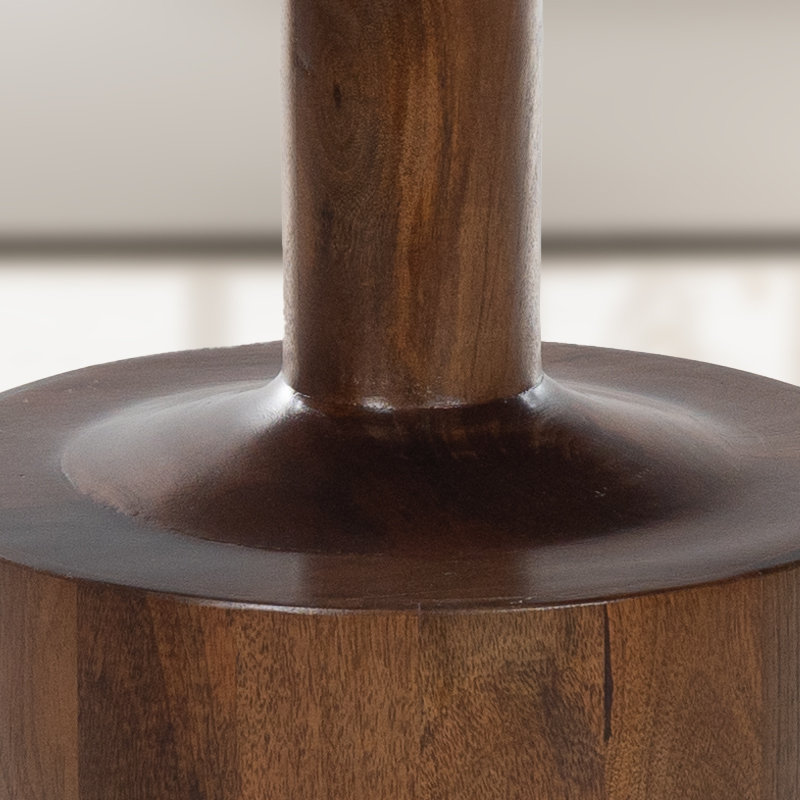 Table basse ronde en bois de manguier - table d'appoint 27,5 po avec plateau