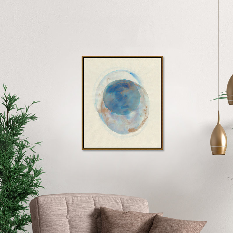 «Mavi Daire II» par Danielle Davis - peinture sur toile à cadre flottant