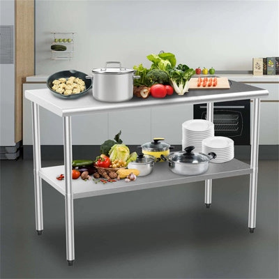 Winado Stainless Steel L x 24 in. W x 34 in. H Adjustable Prep Station