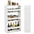 4-tier Rolling Storage Cart 8" Slim Kitchen Cart On Wheels With Open Shelves-434819763-434819761