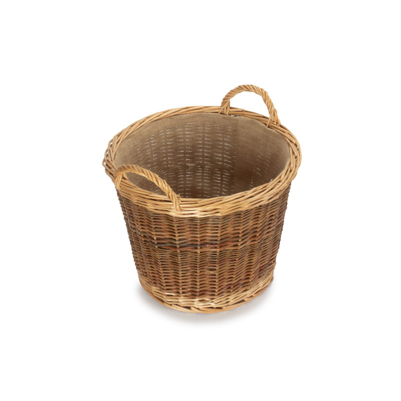 Schary Wicker Lined Log Basket, 39cm H x 42cm W x 42cm D