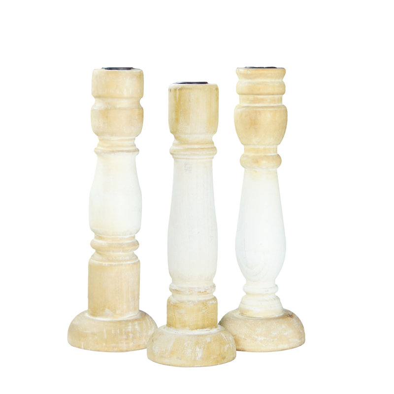 Bougeoirs en bois blanc 11 po.