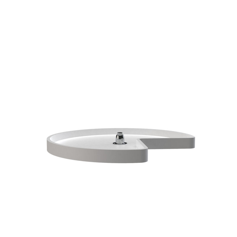 Rev-A-Shelf Polymer Kidney 1-Shelf Lazy Susan with Bottom Mount Rotating Post for Corner Wall Cabinets, 28" W