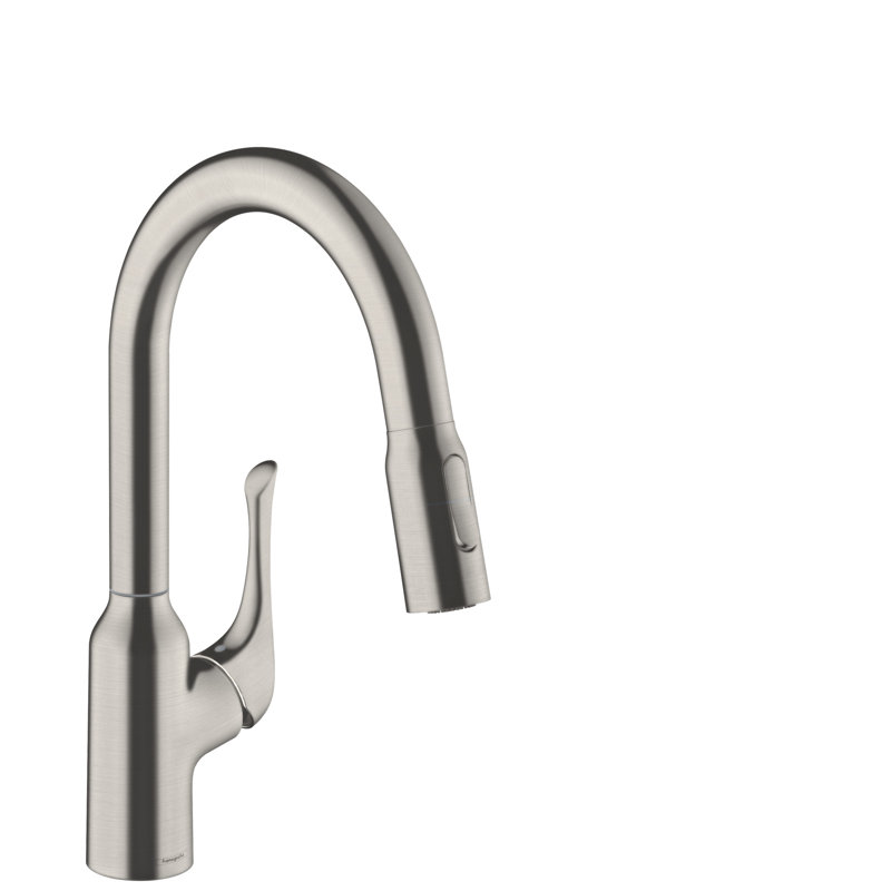 hansgrohe Allegro N Prep Kitchen Faucet, 2-Spray Pull-Down, 1.75 GPM, Steel Optic