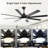 52-Inch Matte Black Ceiling Fan With Light - 8 ABS Blades, 18W LED 3-Color Dimmable Light, For Living Room & Bedroom
