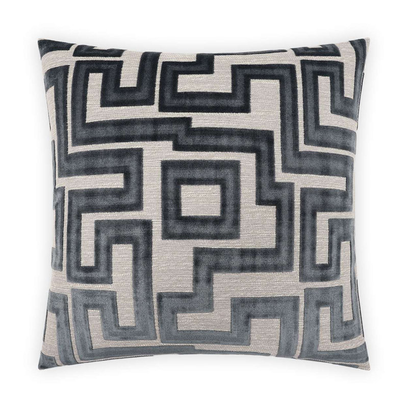 Modernist Geometric Throw Pillow, Steel, Square 22"