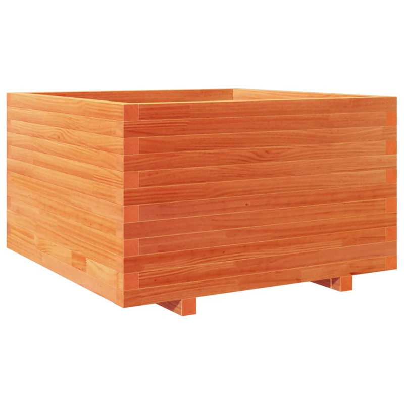 Wood Planter Box, 49.5cm H x 80cm W x 80cm D, Wax brown