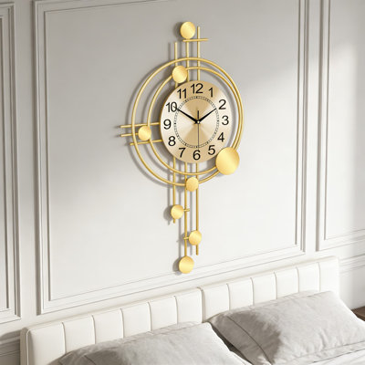 Grande horloge murale silencieuse sans pendule avec pendule, horloge analogique à quartz de qualité supérieure pour le salon, la cuisine, la chambre à coucher et le bureau à domicile