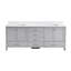 Meuble-lavabo double 84 po avec plateau en pierre reconstituée Render-826418524