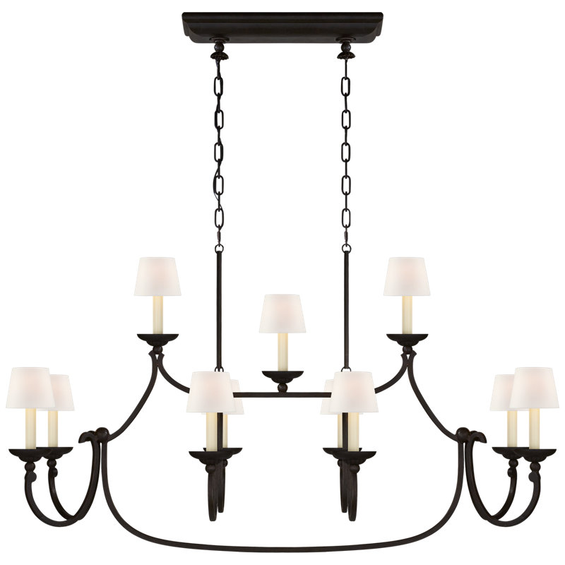 Chapman & Myers Flemish Large Linear Pendant, Aged Iron