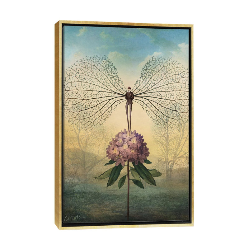 «Morning Flight» par Catrin Welz-Stein - impression d'art graphique, Toile encadrée d'or, H 40 po x l 26 po x P 1,5 po